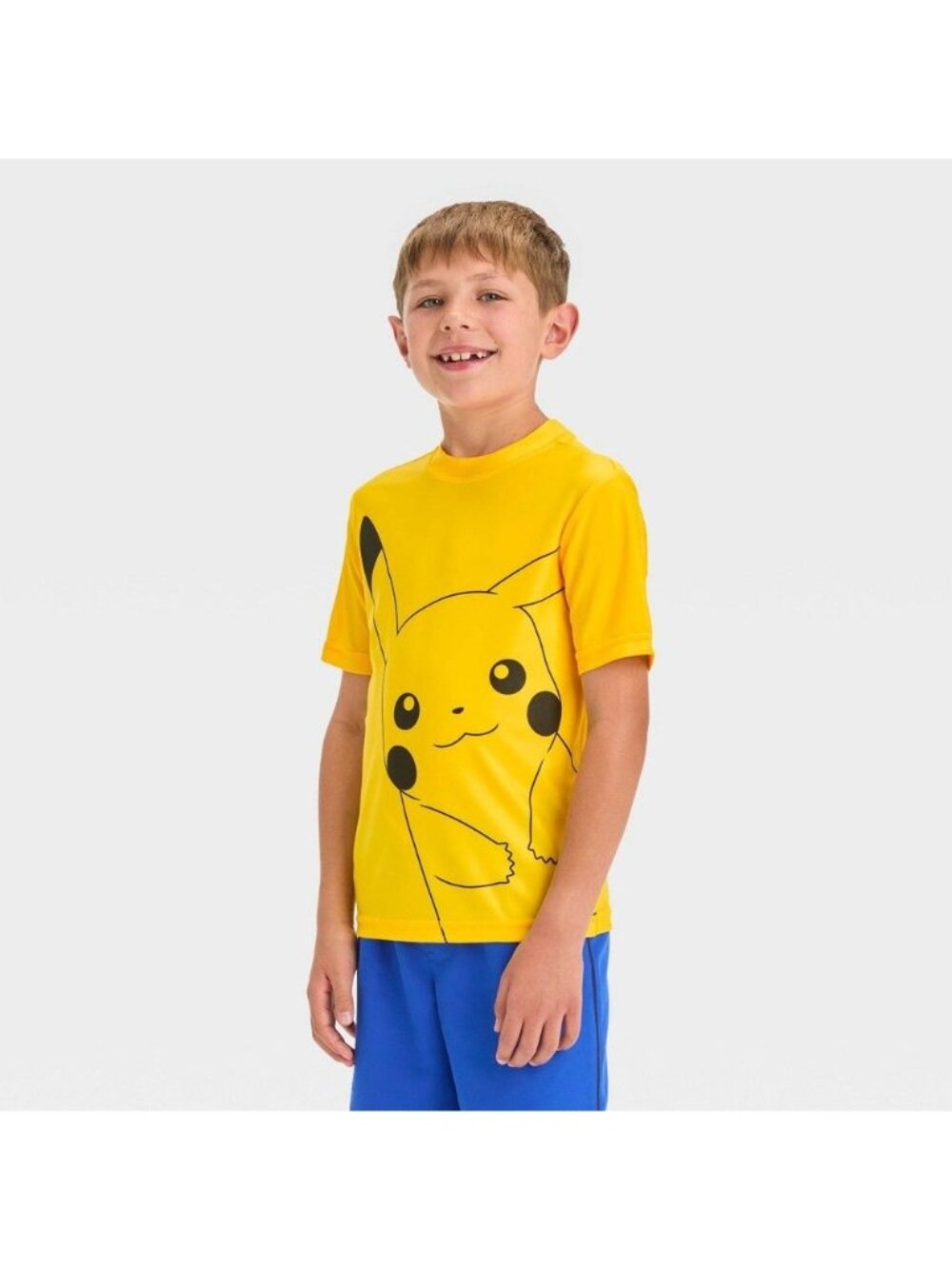 NWT Boys' Medium Pokemon Rash Guard Top with UPF 50+ - Pikachu